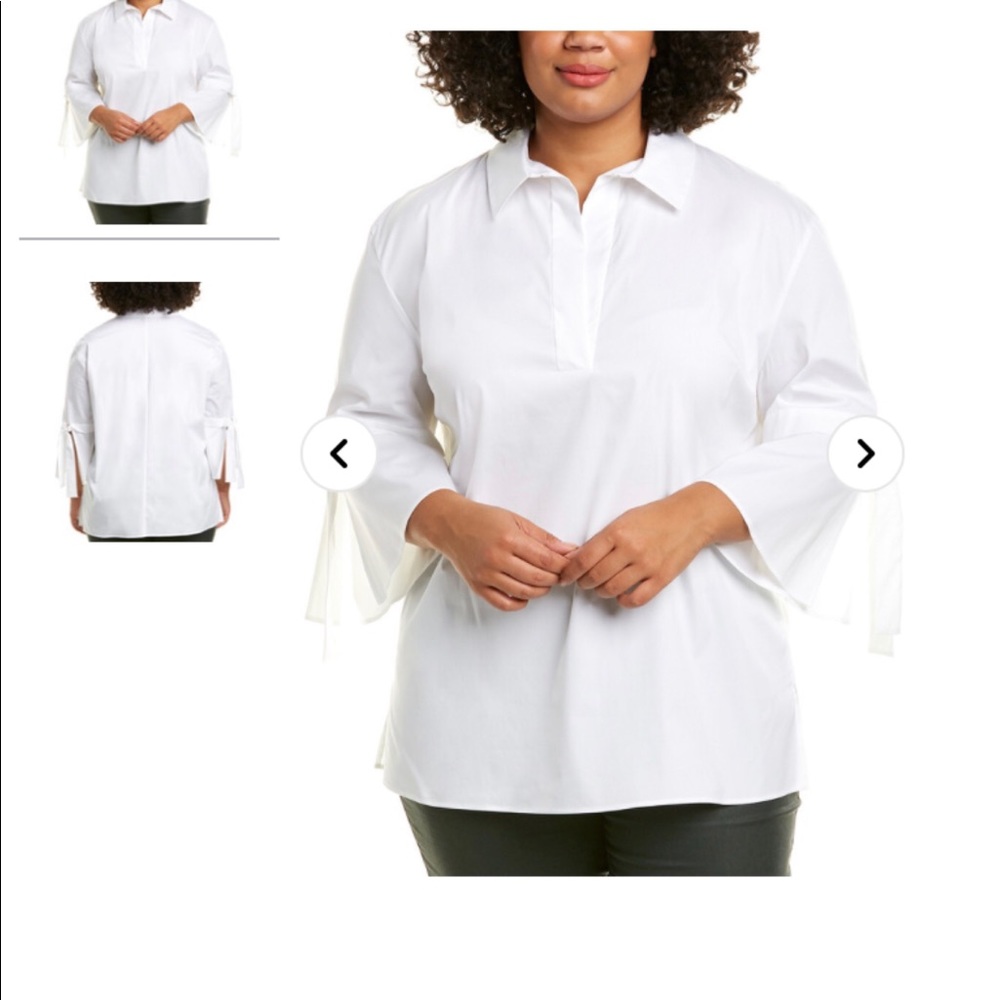 New Lafayette 148 New York size 3X washable white top .